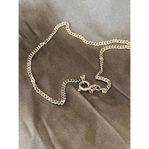 Vintage Sterling Silver Milor Anklet Flat Chain Made in Italy By Milor 9" Long - Picture 9 of 10